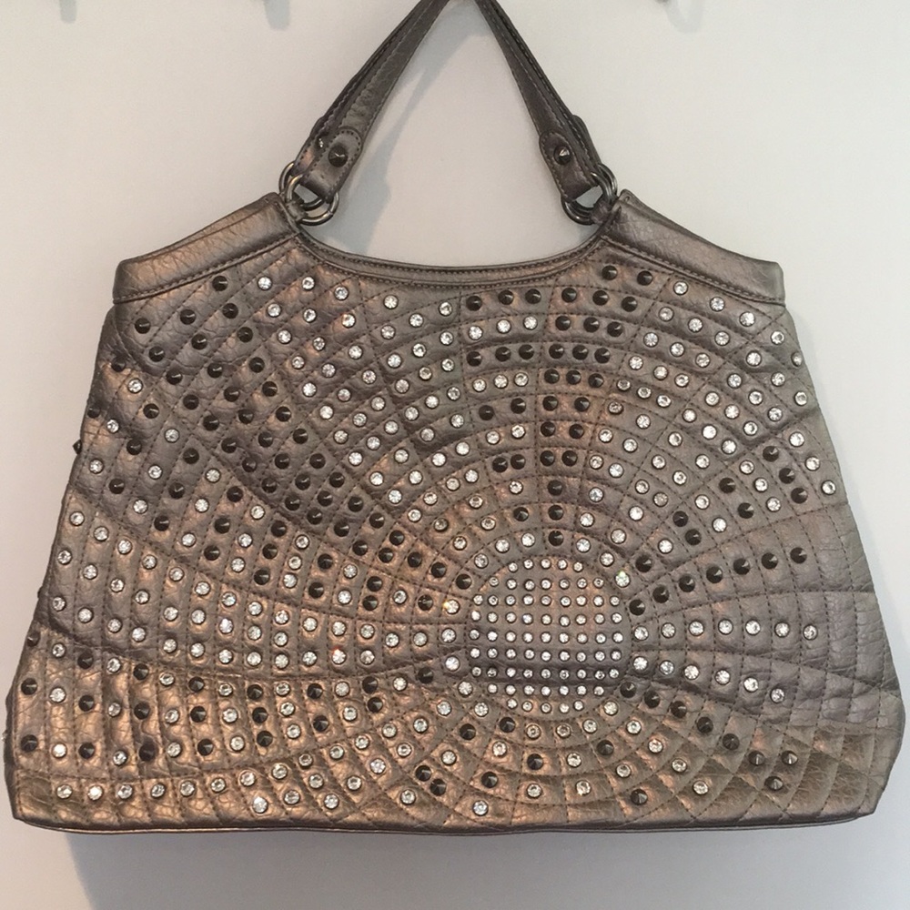 Shimmery Rhinestone & Metal Studded Handbag
